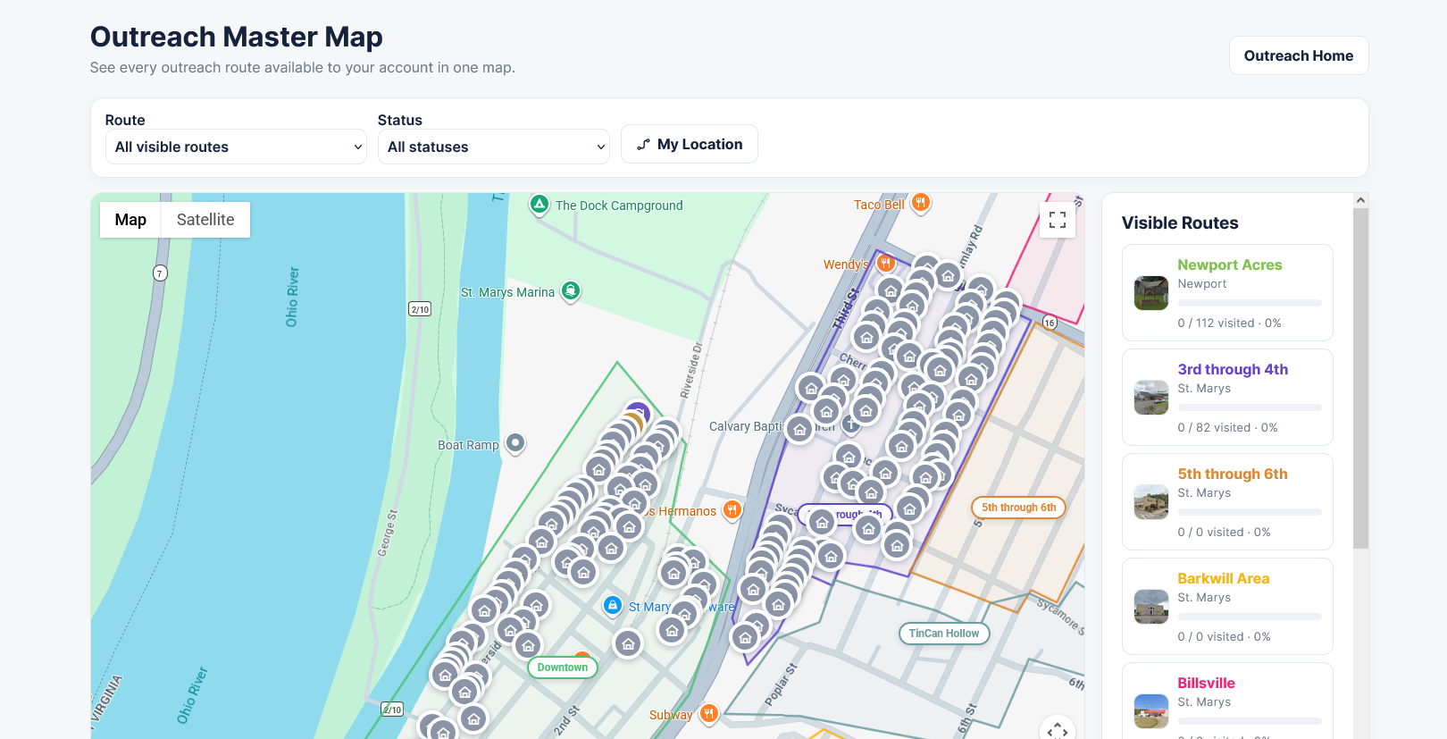 Sundeo Outreach map screenshot